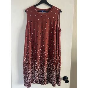 Women's APT 9 Sleeveless Swing Dress Size XL Y2K Rust Knee Length Career